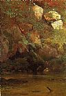 Albert Bierstadt Ferns and Rocks on an Embankment painting